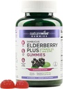 NatureWise Sambucus Elderberry Gummies - 비타민 C, D3, 아연 - Elderberry가 3520mg - Vegan, Non-GMO - 60 Count[30-Day Supply]와 어린이 연령에 대한 면역 지원 보충