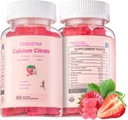 Chewable 칼슘 구연산염 Gummies 비타민 D3 & K2, B6 & B12, 마그네슘, 뼈를 위한 아연, 근육 & 합동, 면역력 & 기억 지원, 수가 자유로운, 글루텐 자유로운, 채식주의자, 딸기, 60 조사