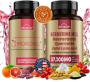 1개의 대사 뭉치에서 모두 - Resveratrol Quercetin 알파 Lipoic 산을 가진 Morosil & Berberine Complex - 항 산화제, 활력, 웰니스 지원 - 비 GMO, 글루텐 자유로운, Vegan 보충교재