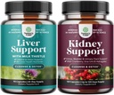 Liver Cleanse Detox & Repair의 번들 - Dandelion Root, Choline, Beetroot & Artichoke Extract 및 Uva Ursi, Sting Nettle & Astragalus와 함께 Silymarin 우유 이틀 보충제