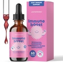 JoySpring Immune Drops - 어린이 면역 지원 액체 보충 (2 fl oz) - Echinacea, Elderberry, Oregon 포도 뿌리, 오렌지 필, 비타민 A, B6, C - 어린이 및 성인을위한 자연 지원 시스템