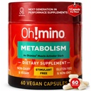 Oh!mino Metabolism는 에너지 변환 w/L-Carnitine, Phenylcapsaicin, & 비타민 B3에 능률적인 지방을 위한 보충교재를 지원합니다 - 비 쓴, 자극제 자유로운, 비 건조한 캡슐 (60의 서빙)