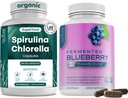 Teaveli Spirulina Chlorella와 블루 베리 캡슐