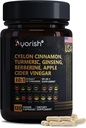 Ceylon Cinnamon 캡슐 30 : 1 9000mg에 해당하는 추출물 | Turmeric, Ginseng, Apple Cider Vinegar Berberine Plus Bitter Melon Gymnema, Kutki, Chirata 120 Veg 캡슐 - 60 일 공급
