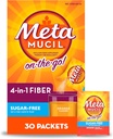 Metamucil On-The-Go, Psyllium Husk 섬유 보충, 소화 건강을 위한 4-in-1 섬유, 설탕 자유로운, 주황색 풍미, 30 조사 x 2 팩 (60 조사 합계)