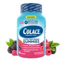 Colace Stool Softener Gummies, Gentle Dependable 변비 완화 마그네슘 구연산염 Gummies, No.1 의사 추천된 발판 Softener 상표, Berry는 60ct를 맛을 냈습니다