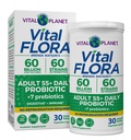 Vital Planet - Vital Flora 성인 55 일간 Probiotic 60 억 CFU, Diverse Strains, 유기 Prebiotics, Immune 및 Digestive 건강 선반 여성과 남성, 30 캡슐에 대한 안정적인 프로바이오틱스