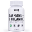 L-Theanine, 120의 캡슐, Nootropic 더미 에너지 약, 지속된 에너지 초점 & Cognitive 기능, 여자 & 남자를 위한 L Theanine 카페인 에너지 보충교재를 가진 WHYZ 카페인 알약