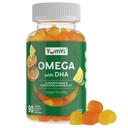 Vegan 오메가 3 보충 Gummies – 조류 기름 공장 기반 Vegan DHA – Flaxseed & 조류와 물고기 기름 대안 – 비 GMO, 카르기닌 없음 – 심장, 두뇌 & 눈 지원 – 레몬 & 오렌지 – 90 Gummies