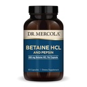 박사. Mercola Betaine HCL & Pepsin - pH 밸런스에 대한 소화 지원 보충 - 보조 미네랄 & 영양 흡수 - 소화 보조 보조 보조 - 비 GMO, 글루텐 프리 & 소이 프리 - 90 캡슐 (30 서빙)