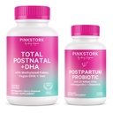 핑크 Stork Postnatal Multivitamin + Probiotics 와 Vegan DHA, Ashwagandha, Iron, Folate, B12 - 지원 호르몬 균형, Postpartum Recovery, Gut Health, & Digestion - 팩의 2