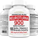 Neuropathy 지원 Nerve 보충 900 mg 순수한 알파 Lipoic 산 - 최대 힘 공식, 손가락, 손, 발가락, & 발에 있는 Fortify Nerves - 제일 주변 기복 지원 - 180의 캡슐