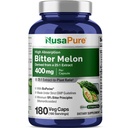 NusaPure 쓴 멜론 추출물 10,000 mg 180 채식 모자 (100% 채식주의자, 비 GMO, 글루텐 자유로운, 10% Bitter 원리) Bioperine