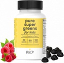 성인 & 아이 면역 지원 & 소화 건강을 위한 최고 녹색 Multivitamin Gummies - 매일 섬유 Probiotic 보충교재 과일 & Veggie Chewable Gummy - 라즈베리 풍미 - 60 일 공급