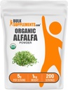 BulkSupplements.com 유기 Alfalfa 잔디 분말 - Alfalfa 보충, 녹색 슈퍼 푸드 분말 - Vegan & 글루텐 무료, 서빙 당 5g, 1kg (2.2 파운드) (팩 1)