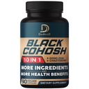 Black Cohosh Supplement - Menopause & Immune Health 용 3 개월 - 12 Potent Herb의 혼합은 Dong Quai, Chasteberry, Wild Yam, Red Clover, Black Pepper 및 기타 - 90 Vegan 캡슐을 포함합니다.