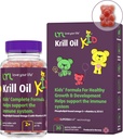 LYL Krill Oil Kid Gummy Bears with Vitamin D 3, 비타민 E 및 비타민 A - 건강한 성장 및 개발을위한 인 지브-브릭 오메가 3 - 오렌지, 사과 및 Raspberry Taste (Pack of 30)
