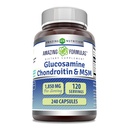 Amazing Formulas Glucosamine Chondroitin & MSM 보충교재 | 서빙 당 1850 Mg | 240의 캡슐 | 비 GMO | 글루텐 프리 | 미국