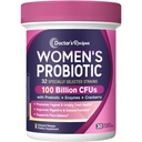 여자를 위한 의사의 조리법 Probiotics, 100억 CFU 32 Strains, Prebiotic 섬유와 더불어, 효소 & 크랜베리, 질 유린 소화 & 면역성, 효모, 선반 안정, 지연된 방출, 30의 모자