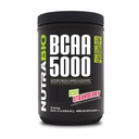 NutraBio BCAA 5000 분말 - Vegan 발효 BCAA - Lean 근육 성장, 회복, 내구시간을 지원합니다 - 60 서빙 - Kiwi Strawberry