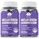 성인 (2개의 팩)를 위한 Melatonin 20mg Gummies L-Theanine, Ashwagandha, 마그네슘, 심황, GABA, 레몬 발름 및 Chamomile를 가진 여분 힘 건강한 Circadian Rhythm, 포도 풍미