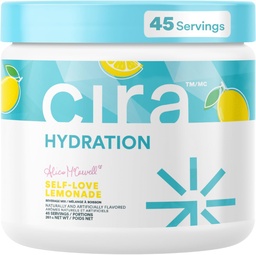 Cira Hydration Powder x Alicia McCarvell's Electrolyte 음료 혼합 와 Himalayan 소금 용 탈수 구호 및 회복 - Self Love Lemonade, 45 서빙