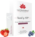 Hay's Naturals Turn Up ATP - 30 Packets | Sugar-Free Energy Drink Mix, Pure ATP, B-Vitamins, Electrolytes & Purenergy | 5g Carb | 근육 회복 | 혼합 Berry