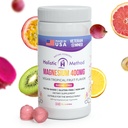 마그네슘 시트레이트 Gummies - 더 나은 수면과 휴식을위한 설탕 무료, Vegan 및 Non-GMO - 설탕 알코올 없음 - 성인, 청소년 및 어린이를위한 마그네슘 보충 - 열대 과일 - 240 Chews