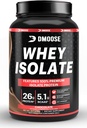 DMoose Whey Isolate Protein Powder I 26 g Protein I 5.1g BCAAS I Gluten Free I Helps 유지 근육 질량 & Decrease Recovery Time I Chocolate & Vanilla I 30 서빙