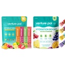 벤처 Pal Sugar Free Electrolyte Powder Packets - Rapid Hydration & Party Recovery 용 액체 일일 IV 음료 믹스 | 5 비타민 & 7 일 전동| Keto Friendly | Non-GMO | 인증 Vegan | 16 스틱
