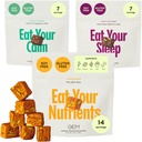 GEM Bite Daily Multivitamin (14 Bites), Chill-Out Calm (7 Chews) 및 Deep Sleep Aid (7 Chews) | 지원 Gut, 피부, 두뇌, 뼈, 수면, 면역