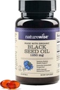 NatureWise Black Seed Oil Softgels 1250 mg - 100 % 유기농 냉 프레스 Nigella Sativa - 오메가 3 6 9 - 산화 면역 면역 보조 면역 지원, 헤어 & 스킨 - 비 GMO, 글루텐 - 무료 - 60 Softgels[1-달 공급]