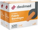 Dealmed Sterile 유연한 직물 접착제 붕대 - 1x3 인치 - 100 / 박스 - 2 박스 - Breathable 응급 처치 스트립 팩 - 의료, 응급 키트 및 클리닉을위한 부드러운 스트레치 상처 패치