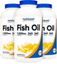 Nutricost 물고기 기름 1000mg (오메가 3의 560mg), 240 Softgels (3개의 병)