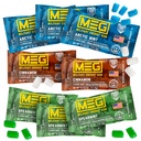 MEG - 군사 에너지 껌 | 조각 당 카페인 100mg + 에너지 + 부스트 물리적 성능 + Arctic Mint, Spearmint, & Cinnamon + 8 팩 (40 개)의 멀티 맛