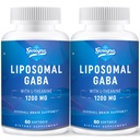 L-Theanine 1200mg를 가진 Liposomal GABA - 성인을 위한 2 팩 높은 Bioavailable GABA 보충교재, 120의 캡슐