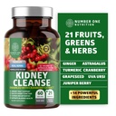 N1N 프리미엄 Kidney Cleanse [21 Potent Herb] Urinary Tract & Bladder Control, Cranberry Extract, Astragalus 및 Uva Ursi Leaf, 60 Veg Caps와 천연 Kidney 지원