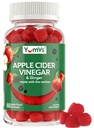 YUM-V'S Apple Cider Vinegar Gummies - Ginger & The Mother와 ACV Gummies - Metabolism, Vitality & Daily Wellness - 자연 애플 풍미 Vegan, 비 GMO, 글루텐 프리, Cider Gummy - 60 카운트 지원