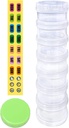 7 일 알약 주최자 케이스 쌓을 수있는 주간 보충제 비타민 알약 홀더 디스펜서 Extra Clear Transparent with Label and One More Lids- Large