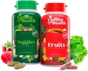 맛있는 & 건강 과일 & 야채 캡슐 - 33 + 과일 및 야채의 전체 슈퍼 푸드 | 90 Fruit + 90 Veggie Capsules | Vegan, Non-GMO, Gluten-Free | 식물 기반 영양소 및 섬유