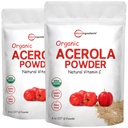 순수한 USDA 유기 Acerola 버찌 분말, 면역 체계, 8 Ounce, GMO 없음, 글루텐, 브라질 근원을 위한 자연적인 유기 비타민 C의 2 팩
