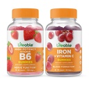 Lifeable Vitamin B6 + Iron with Vitamin C, Gummies Bundle - 훌륭한 타스팅, 비타민 보충, 글루텐 무료, GMO 무료, Chewable