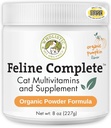 Wholistic 애완 동물 유기 펠린 완전한 유기 호박 - 8 Oz - 고양이를 위한 Multivitamin & Probiotic 분말 - 자연적인 고양이 음식 & 소화 지원