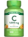 Nature's Truth Vitamin C 1000 mg with Rose Hips | 110 Caplets | Vegan, Non-GMO, & 글루텐 무료 보충