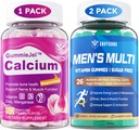 설탕 자유로운 Mens Multivitamin Gummies 120 조사 + 칼슘 Gummies 60 조사