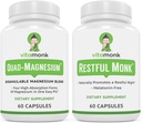 수면 및 휴식 번들 : VitaMonk Melatonin-Free 수면 보조 + 쿼드 마그네슘 혼합