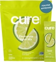 Cure Hydration | 식물 기반 전해질 음료 믹스 | 추가 설탕 | FSA-HSA | 코코넛 워터로 만든 탈수 릴리프 파우더 | 비 GMO | Vegan | 파우치 14개