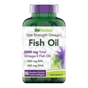 tnvitamins Burpless Omega-3 물고기 기름: 2000mg - 90 Softgels | 1400mg 총 Omega-3 지방산 (800mg EPA & 600mg DHA) | Enteric 입히는 Burpless 매우 유력한 물고기 기름 | 지원 심장 건강