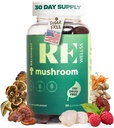 Super Mushroom Gummies I Sugar Free Organic Daily I Chaga Cordyceps Lion Mane Maitake Shiitake Turkey Tail Reishi | Cognitive & Immune Support Focus 에너지 스트레스 무드
