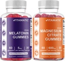 Vitamatic 마그네슘 Gummies & Melatonin Gummies 결합 - 각 60 조사